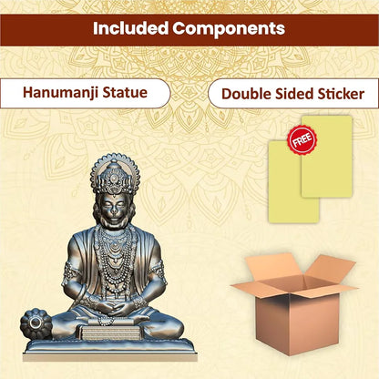 Jd Fresh 4.5 Inch Bajrangbali Statue with Gada - silver