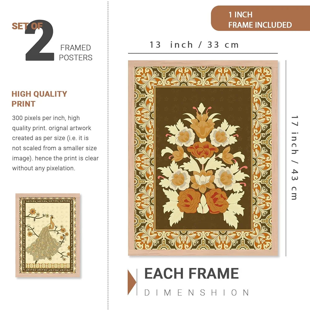 Kotart Premium Digital Madhubani Art Paintings with Frame Pack of 6 art 5