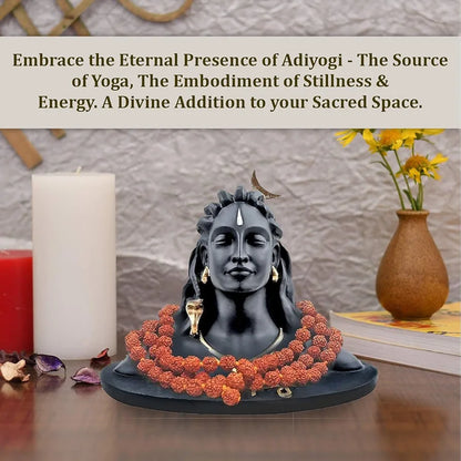 Jd Fresh 3 Inch Adiyogi Statue with Rudraksh Mala