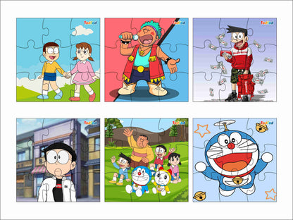 Wooden Jigsaw Puzzles - Doraemon & Friends Anime Cartoon Characters