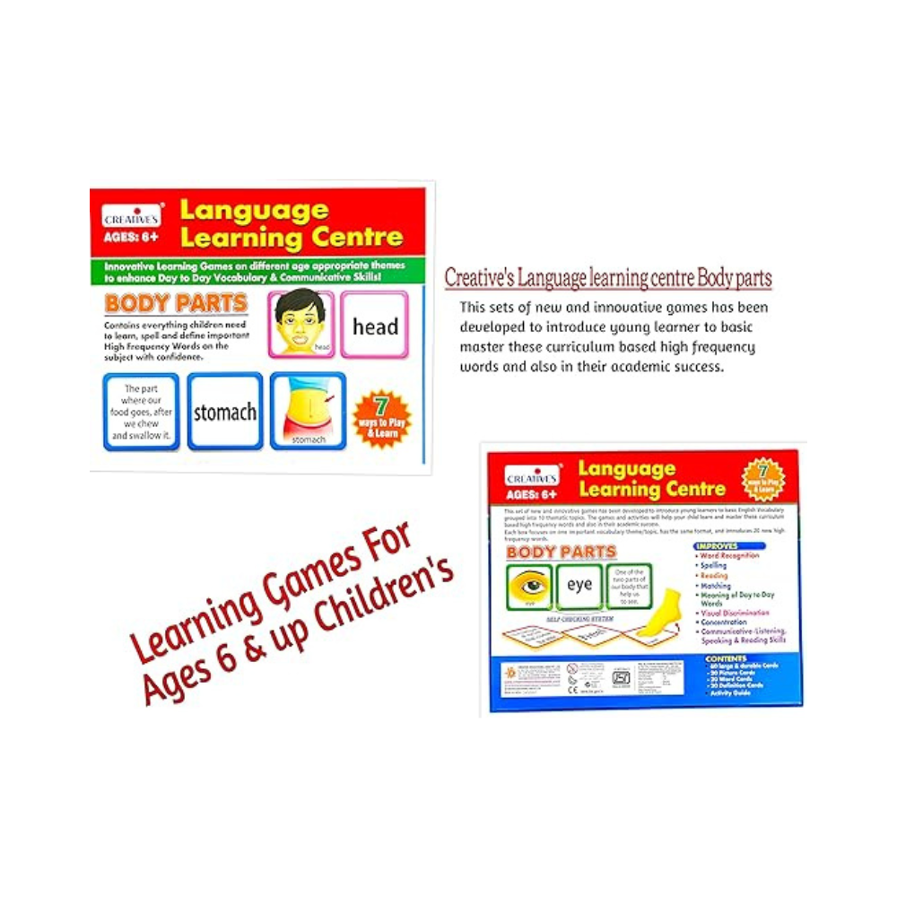 Creative's Language Learning Centre-body Parts | Knowledge About Human Body Parts | 7 Ways to Play & Learn | Ages 6 & Up Children