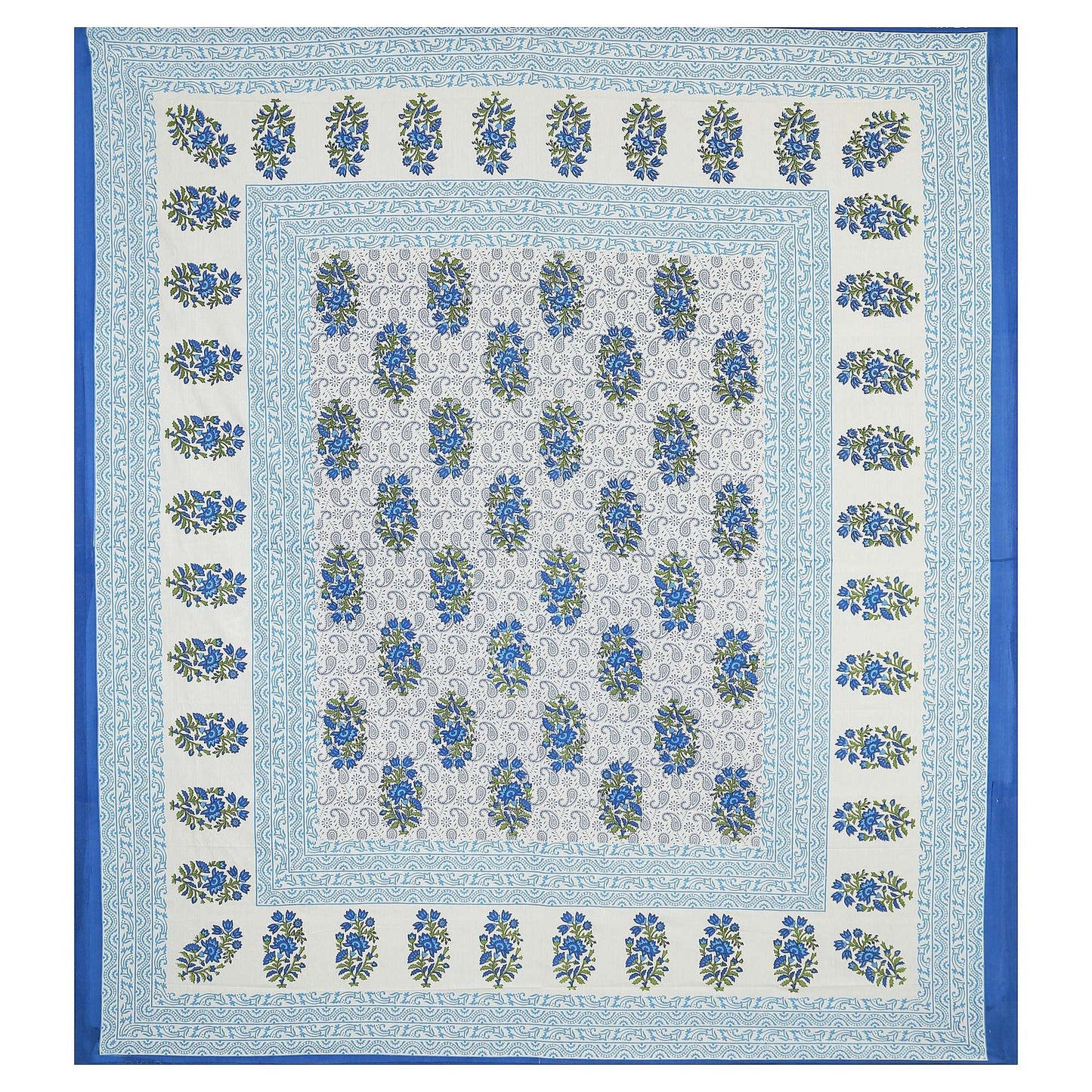 100% Pure Cotton Traditional Printed Bedsheet for Double Bed King Size Bedsheet with 2 Pillow Covers