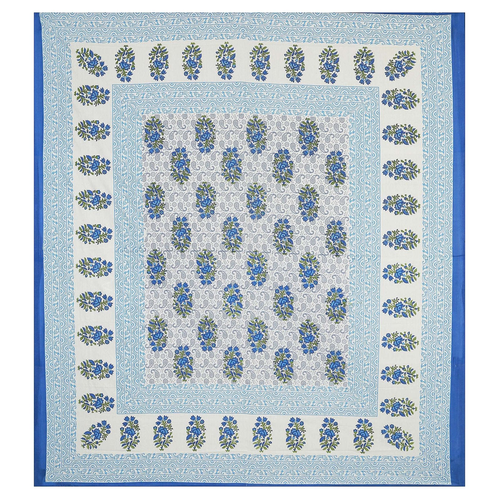 100% Pure Cotton Traditional Printed Bedsheet for Double Bed King Size Bedsheet with 2 Pillow Covers