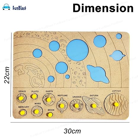 FunBlast Solar System Matching Jigsaw Puzzle for Kids Wooden Learning Puzzle