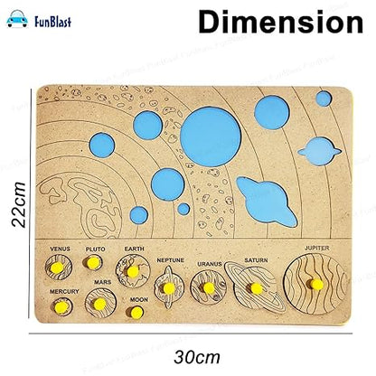FunBlast Solar System Matching Jigsaw Puzzle for Kids Wooden Learning Puzzle