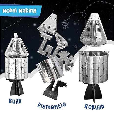 Imagimake Man's Journey to Moon Mission Apollo 11 Rocket & Satellite Model Making Set Puzzle