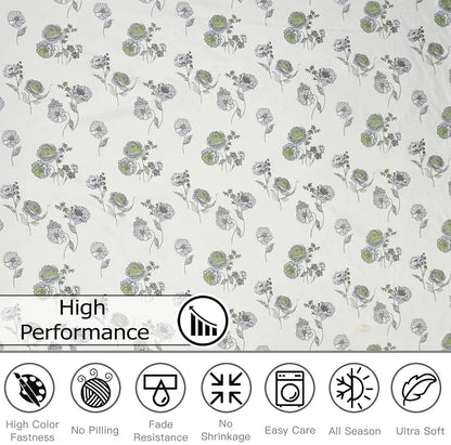 Fresh From Loom Microfiber Soft Cotton Bedsheet for Single Bed 200 TC Single Size Bed Sheet with 1 Pillow Cover White Grey