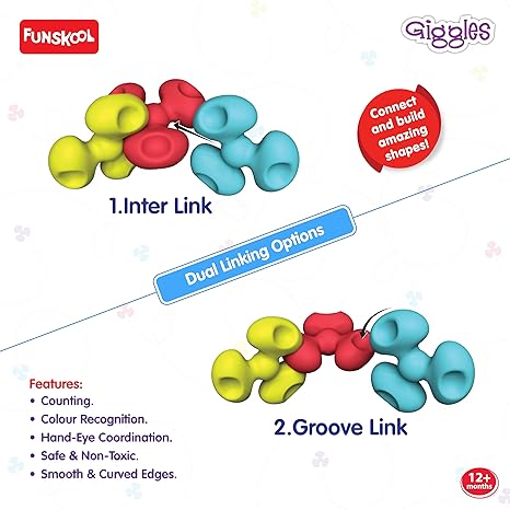 Funskool Giggles Ever Links 13pcs Multi Coloured Interlocking Learning Educational Toy