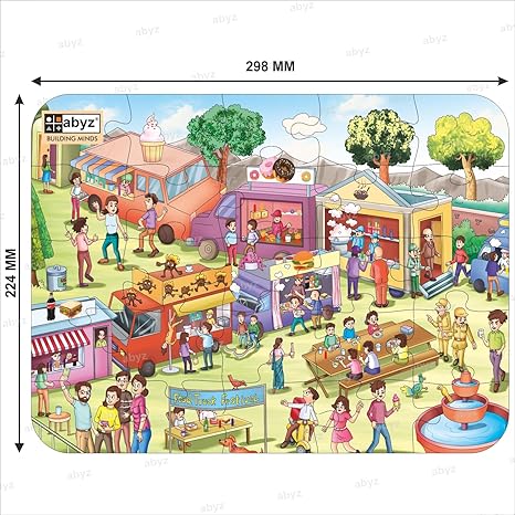 ABYZ Wooden Jigsaw Puzzles for Kids Truck Festival Jigsaw Puzzle for Kids of Age 4-6 Years 25 Pcs
