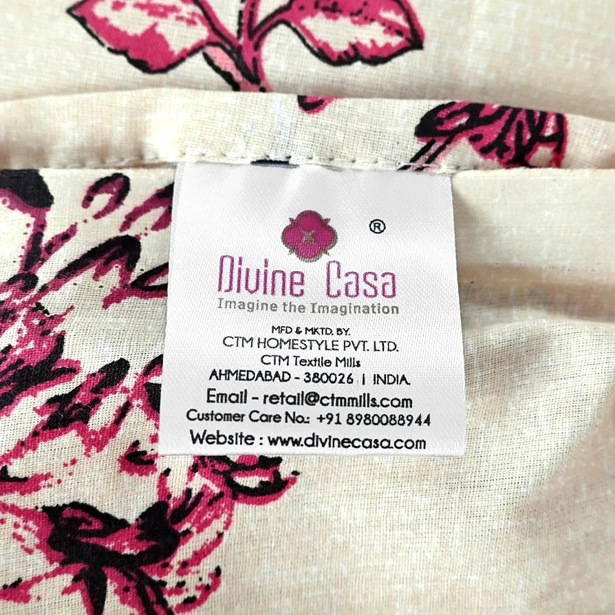 Divine Casa 144 TC 100% Cotton Bedsheet for Single Bed with 1 Pillow Cover Colour Sky Blue Mist