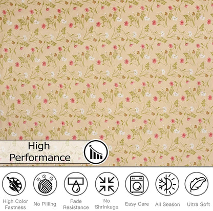 Fresh From Loom 240 TC XXL Microfiber Soft Cotton King Size Bedsheet for Double Bed with 2 Pillow Cover Hypoallergenic Soft Bed Sheet Dairy Cream