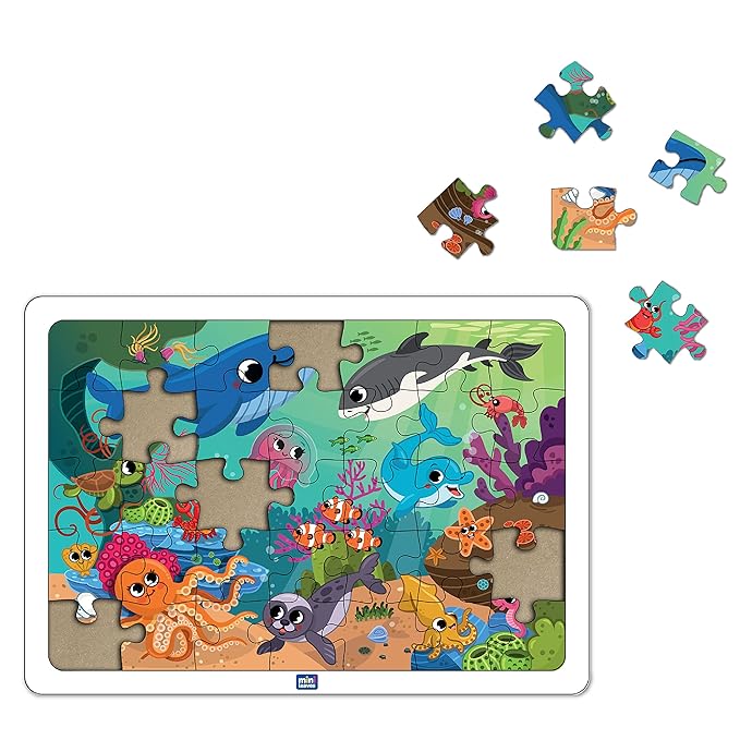 Mini Leaves Under Water Jigsaw Puzzle 24 Pieces | Wooden Puzzles for Kids | Educational Toys for Kids 3+ Years