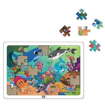Mini Leaves Under Water Jigsaw Puzzle 24 Pieces | Wooden Puzzles for Kids | Educational Toys for Kids 3+ Years