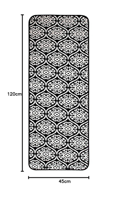 Saral Home Floral Designer Soft Cotton Durable & Washable Multipurpose Runner Colour Black