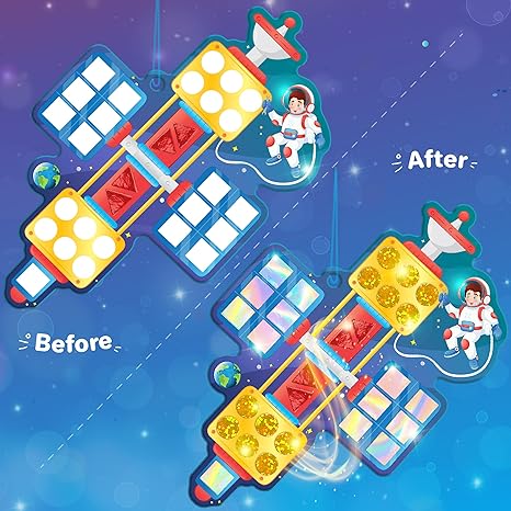 Imagimake Mirror Mosaic SpaceMess Free Diy Mosaic Craft Kit Sticker Travel Toys For Boys