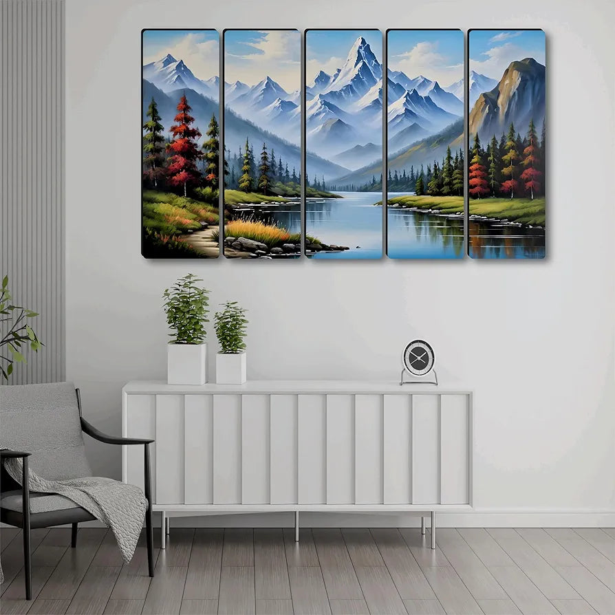 Livin'luxe Multiple Frames mountain lake Wall Painting  XL35327