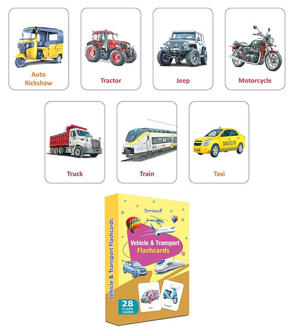 Gurukanth® Premium Vehicles Flash Cards for Kids Early Learning | Easy & Fun Way of Learning 1 Year to 6 Years Babies Smart Toys