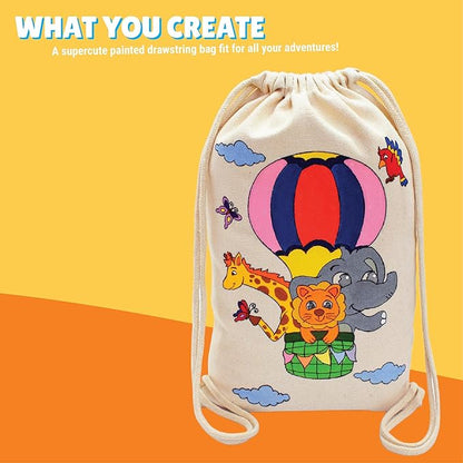 Kalakaram Diy Drawstring Bag Painting Kit | Animal Theme Painting Kit |  Diy Painting Kit for Kids