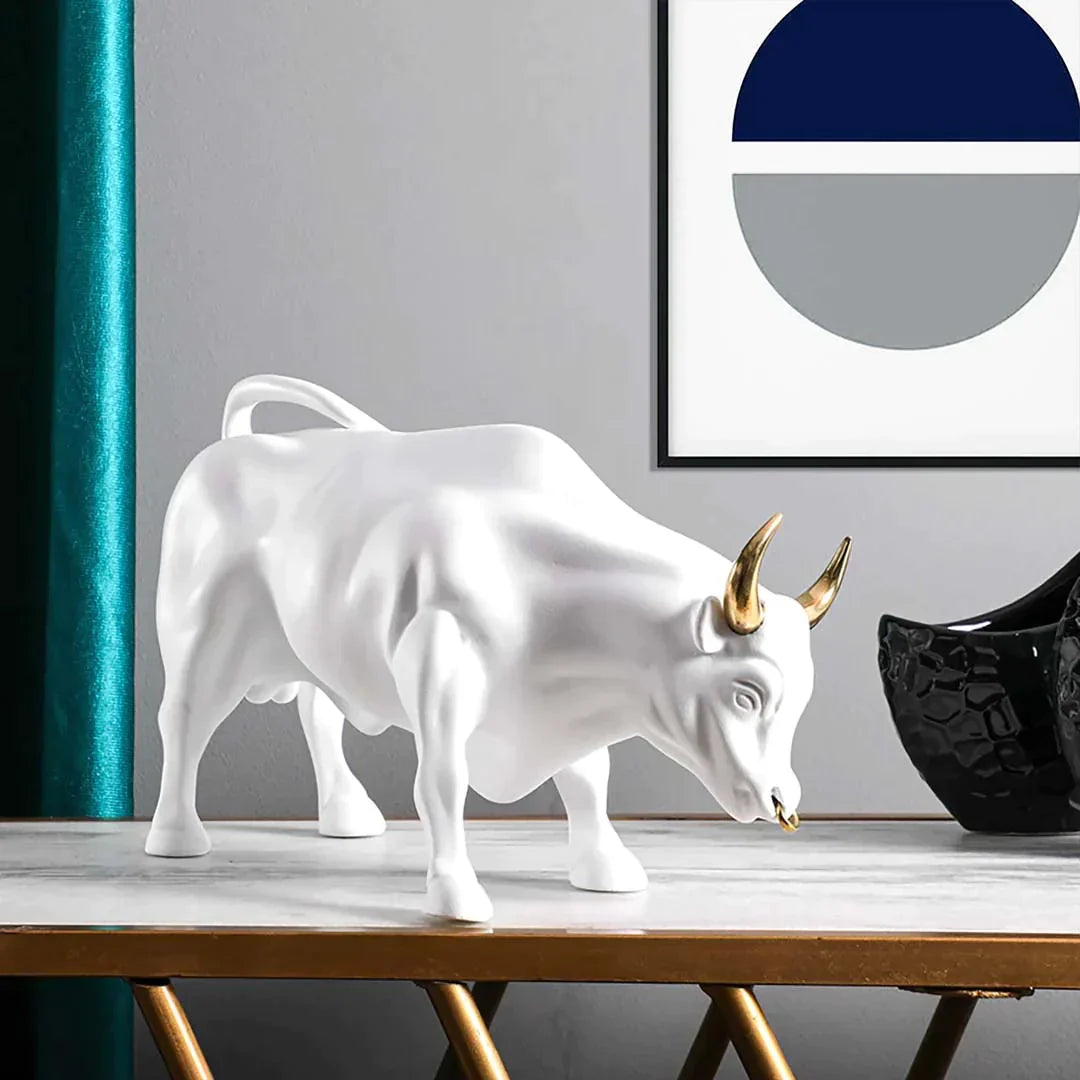 Artarium Abstract Art Charging Bull Figurine Idol