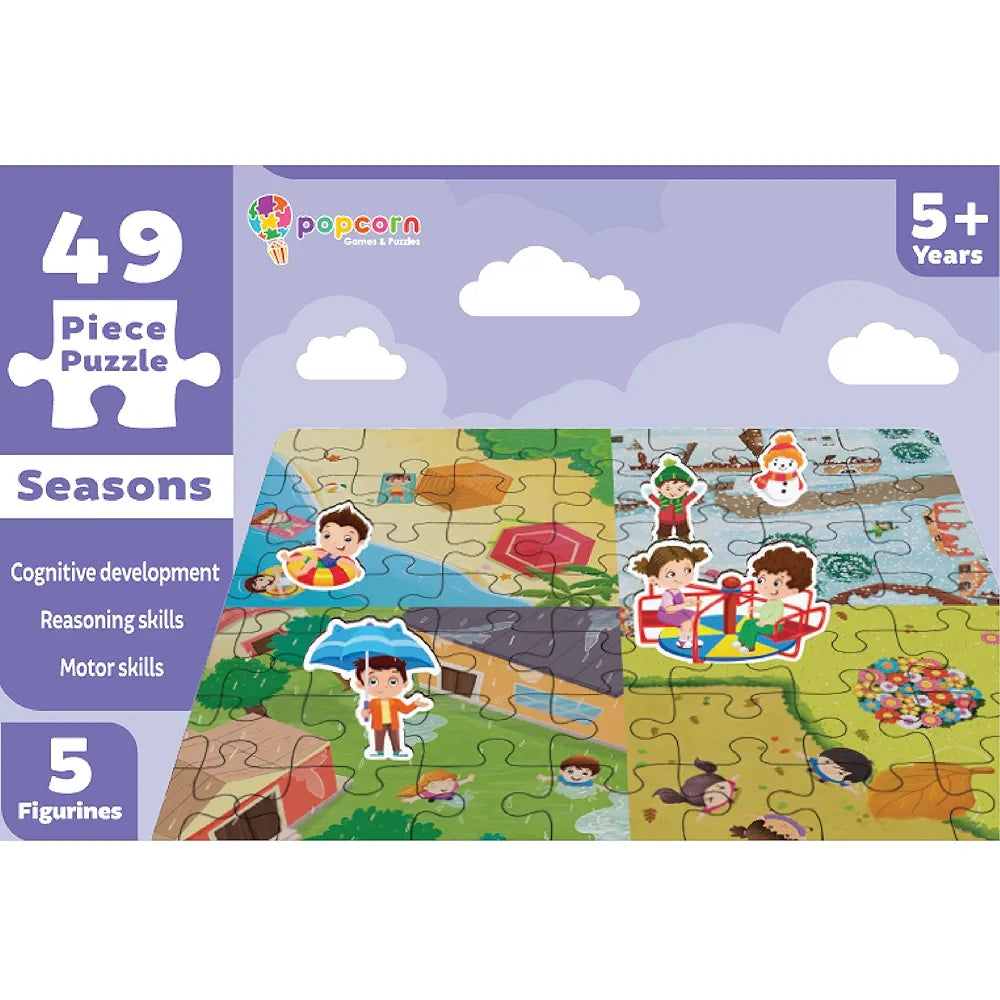 Popcorn Games & Puzzles Seasons 49 Piece Kids Jigsaw Game Puzzle - Science Educational Toys for Kids Children 5+ Years