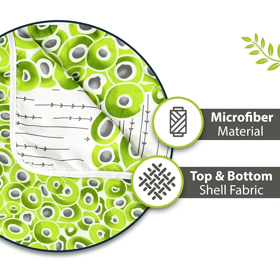 Divine Casa 120 GSM Microfiber Double Dohar Soft & Lightweight Throw Blanket Cloudy Balls Pattern Colour Green Glow