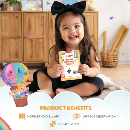 SPARTAN KIDS® Musical Flash Cards for Kids | 28 Early Learning Flash Cards Easy & Fun Way of Learning 1 Year to 6 Years Babies