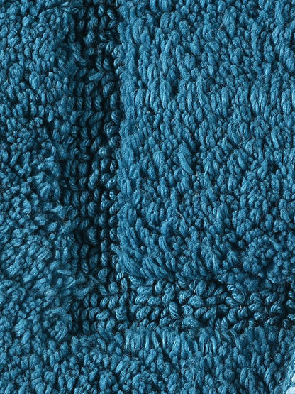 Saral Home Easy Living Cotton Anti Slip Rectangular Bathmat Set With Contour Colour Turq