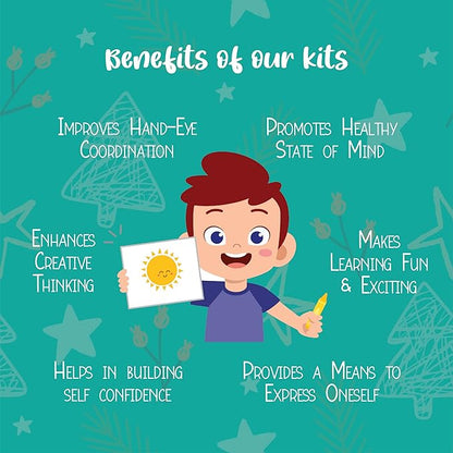 Kalakaram Diy Wooden Nativity Scene Painting Kit, Paint & Assemble Wooden Nativity Scene at Home, Christmas Theme Craft Kit | Activity Kit for Kids