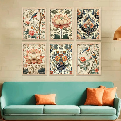 Kotart Traditional Indian Wall Art Nature Poster for Living Room Framed Art 4