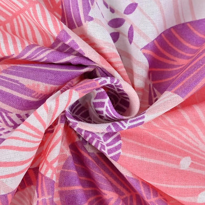 Divine Casa 144 TC 100% Pure Cotton Single Size Bedsheet with 1 Pillow Cover Regal PaisleyColour Violet Rose