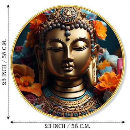 Livin'luxe Paintings Buddha Religious Modern Art Premium Sparkle Lamination Golden GR-96