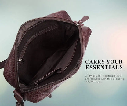 WildHorn Urban Edge Leather Sling Messenger Bag for Men I Dimension: L- 11 inch H- 12.5 inch W- 2.5 inch