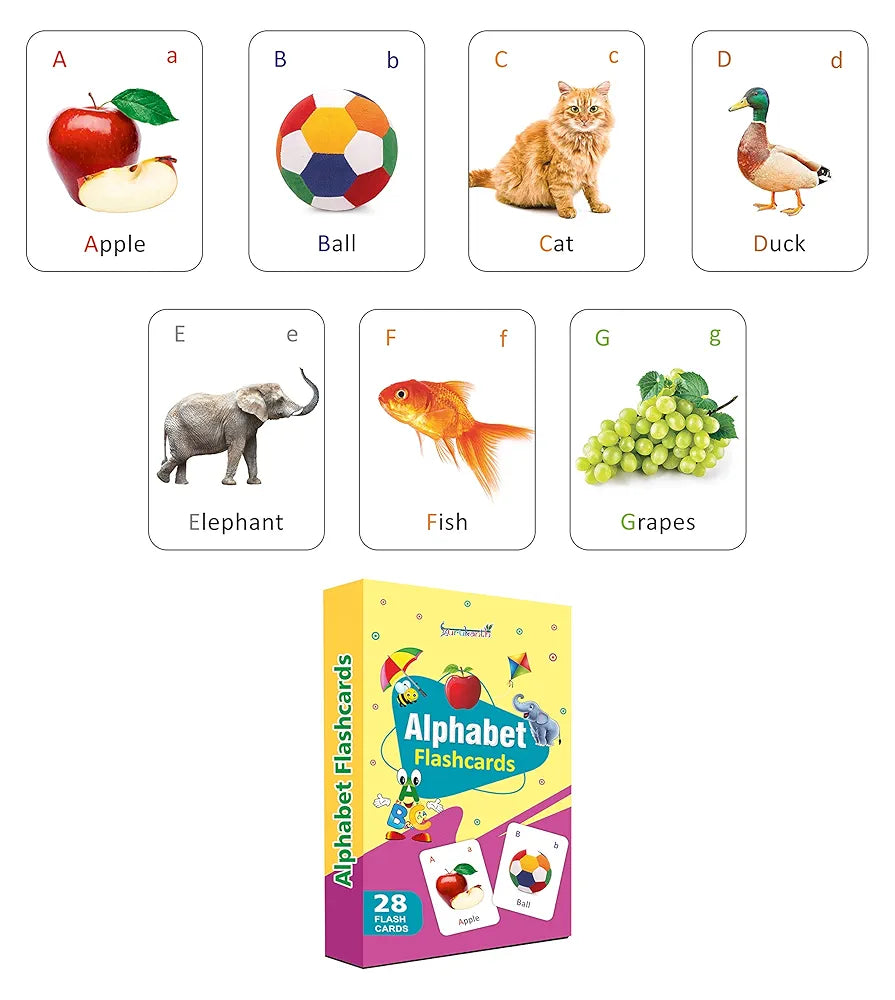 Gurukanth® Premium Alphabets Flash Cards for Kids Early Learning | Easy & Fun Way of Learning 1 Year to 6 Years Babies Smart Toys