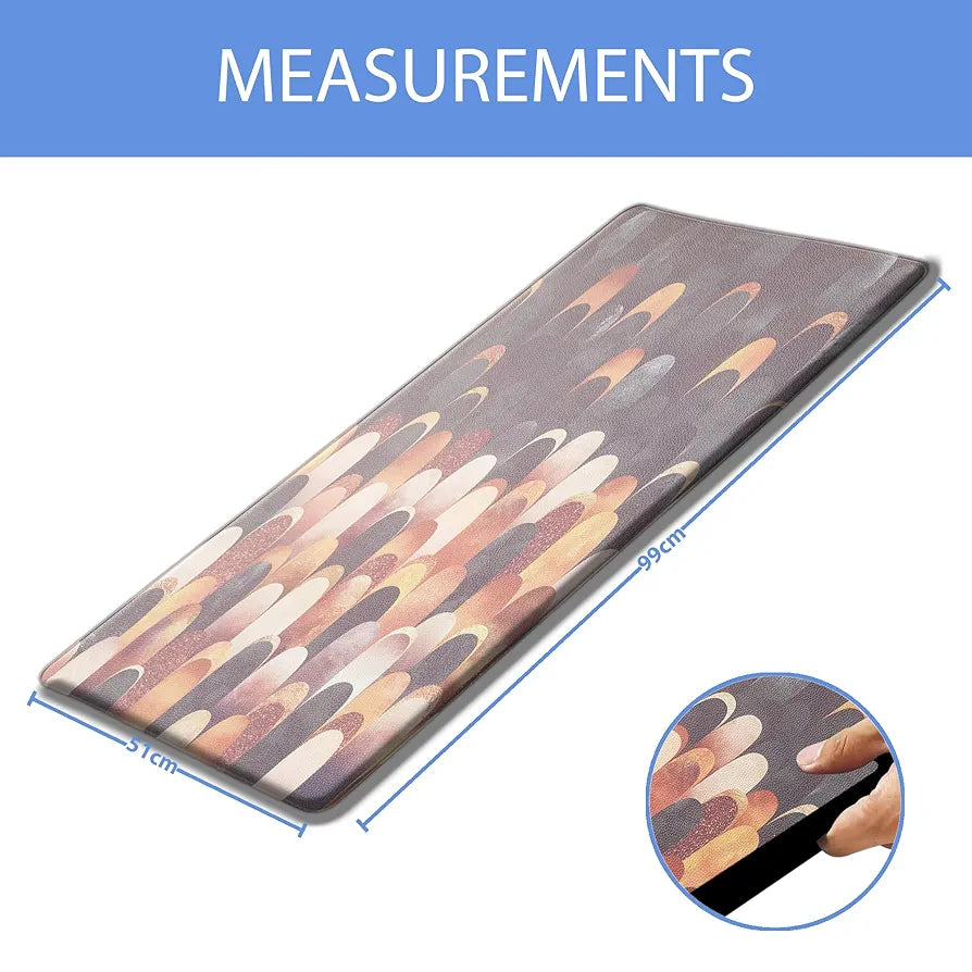 Luxe Home Columbo Anti-Fatigue Kitchen Mat Non-Slip Cushioned Comfort Mat Warm Gradient Pattern Standing Desk Mat Colour Lightning