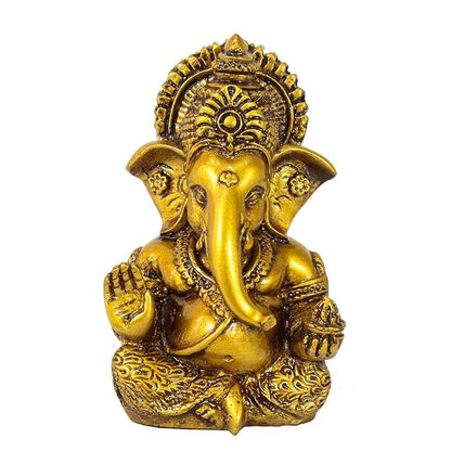 Tied Ribbons Lord Ganesh Idol for Car Dashboard Home Decor Living Room Pooja Room