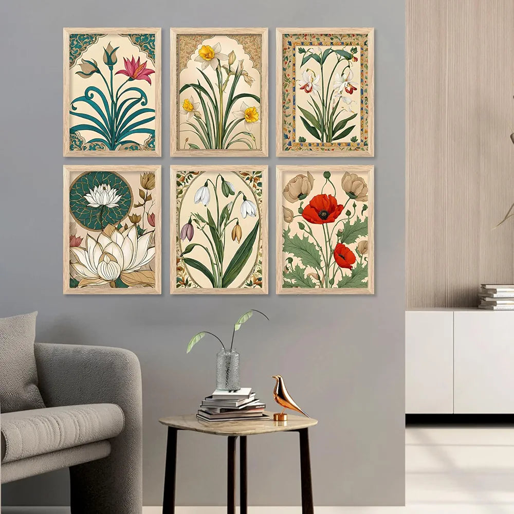 Kotart Premium Digital Madhubani Art Paintings with Frame Painting For Wall Decoration Pack of 6