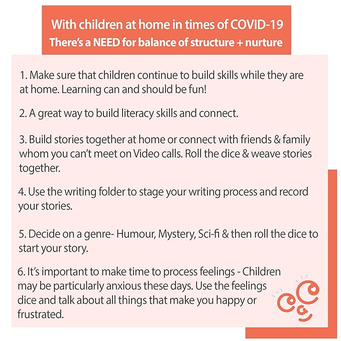 Chalk and Chuckles Rolling Tales, Story Telling Wooden Dice Cubes | Learning and Education Game