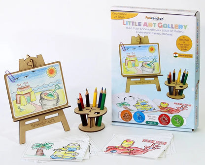 Funvention- for Little Scientist in Every Kid Wooden Puzzle and Colouring Art Kit and DIY Craft Stem Learning Toys