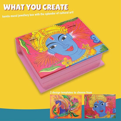 Kalakaram Diy Kerala Mural Jewellery Box Painting Kit | Cultural Education & Indian History Kit | Diy Kit for Kids | Educational Kit for Kids