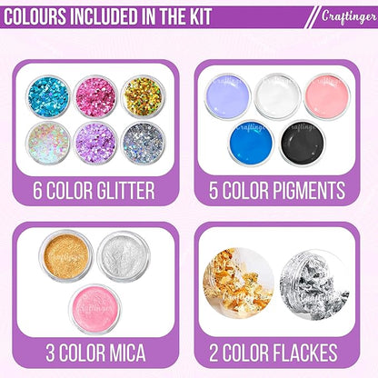 Craftinger Diy 85 Pieces Pro Resin Art Kit | Multicolour
