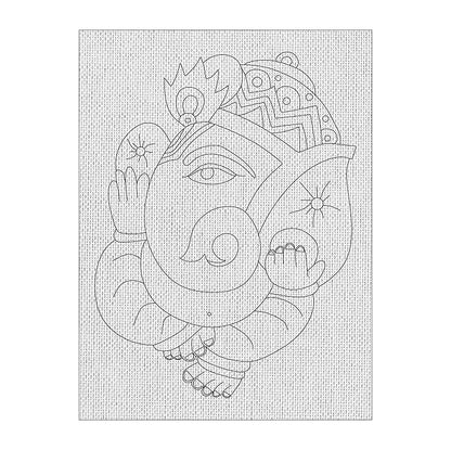 Hobby India Self Painting Beautiful Shree Ganesha Canvas | Pre-designed Canvas Board for Best Gift Adults & Artist