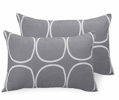 Huesland by Ahmedabad Cotton 144 Tc King Size Bedsheet Cotton with 2 Pillow Covers | Grey