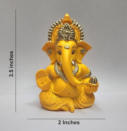 Gold Art India Mango terracotta Finish Ganesha for Car Dashboard Home Decor Gifting Diwali Birthday Festivals