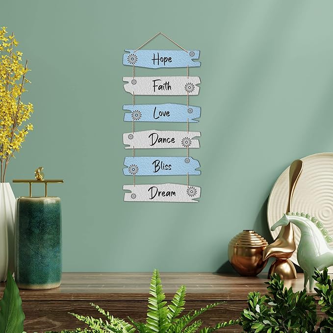 Artvibes Decorative Wall Hanging Wood Art Decoration Item for | Home Decor | Quotes Decor Item | Set of 6
