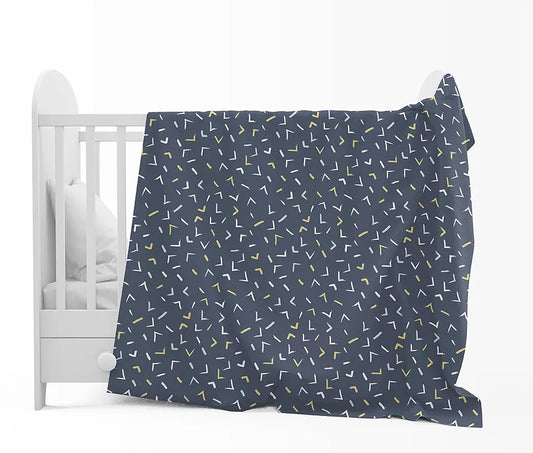 Divine Casa 120 GSM Microfiber Single Kids Dohar Soft & Lightweight Throw Blanket Arrow Print Pattern Colour Navy Blue