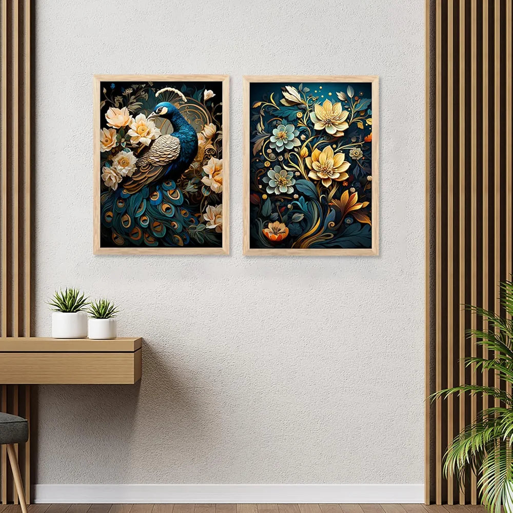 Kotart Paintings Modern Art Wall Decor Framed Paintings KOT70  Set of 6 Multicolor