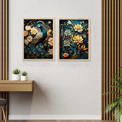 Kotart Paintings Modern Art Wall Decor Framed Paintings KOT70  Set of 6 Multicolor