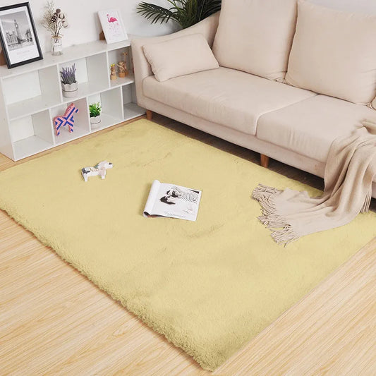 Luxe Home International Ruffle Floor Rug 3 X 5 Ft Colour Gold