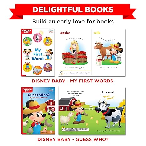 Einstein Box Featuring Disney for Board Books and Pretend Play Gift Pack Learning and Educational Toys