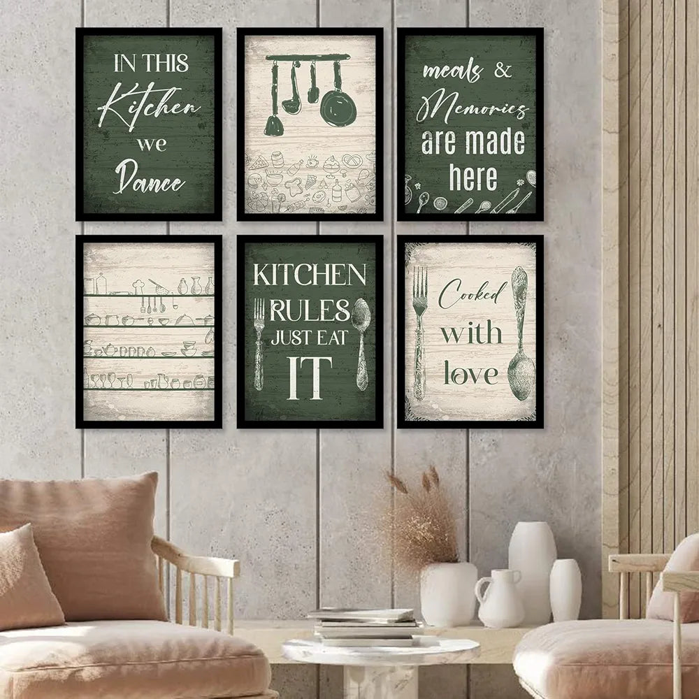 Kotart In This Kitchen Restaurant Quotes Posters with Frame for Kitchen